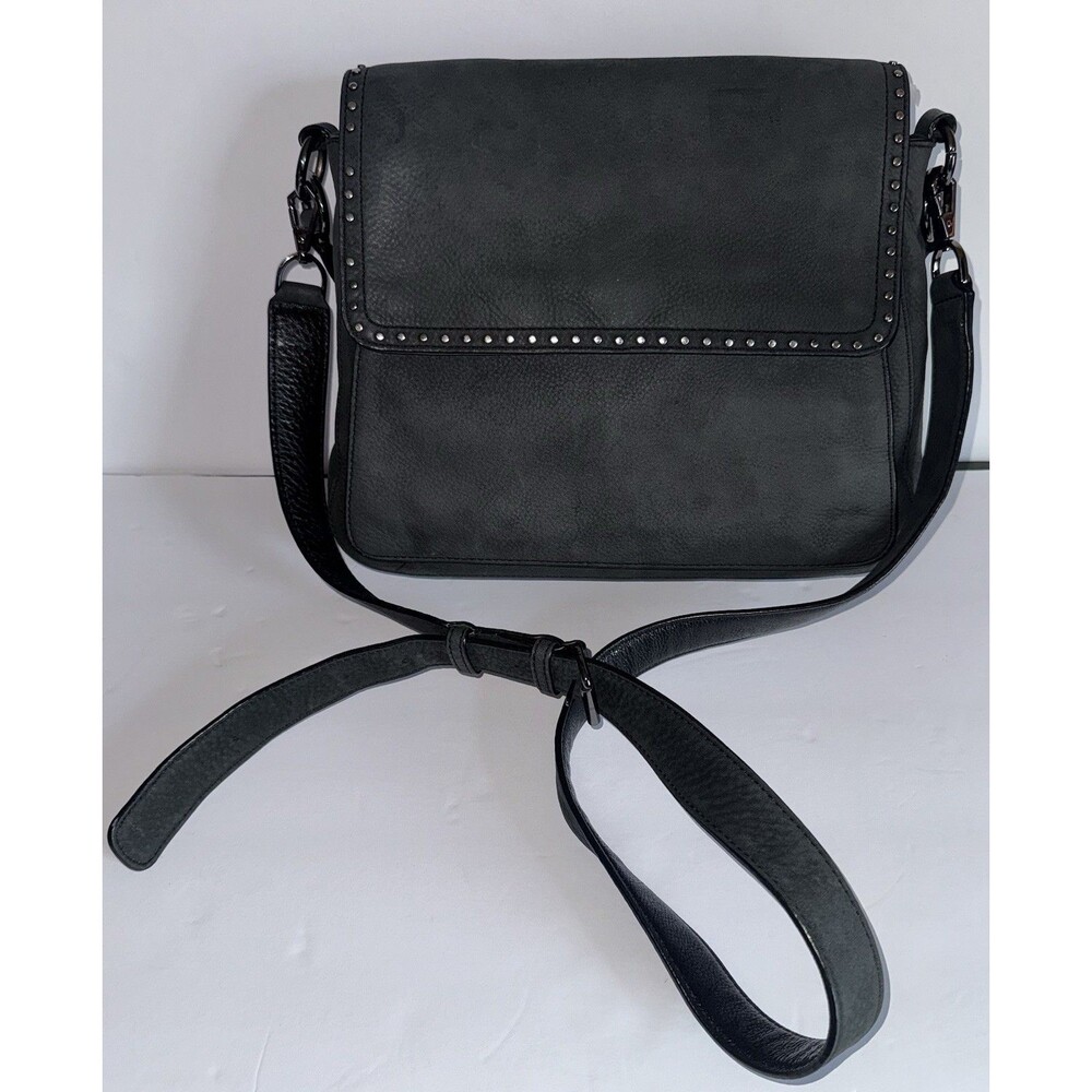 Rebecca Minkoff, Suede Studded Crossbody Bag - Black with Adjustable Strap